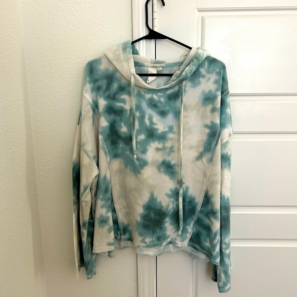 Ady P Soft Marbled Blue and White Hoodie
